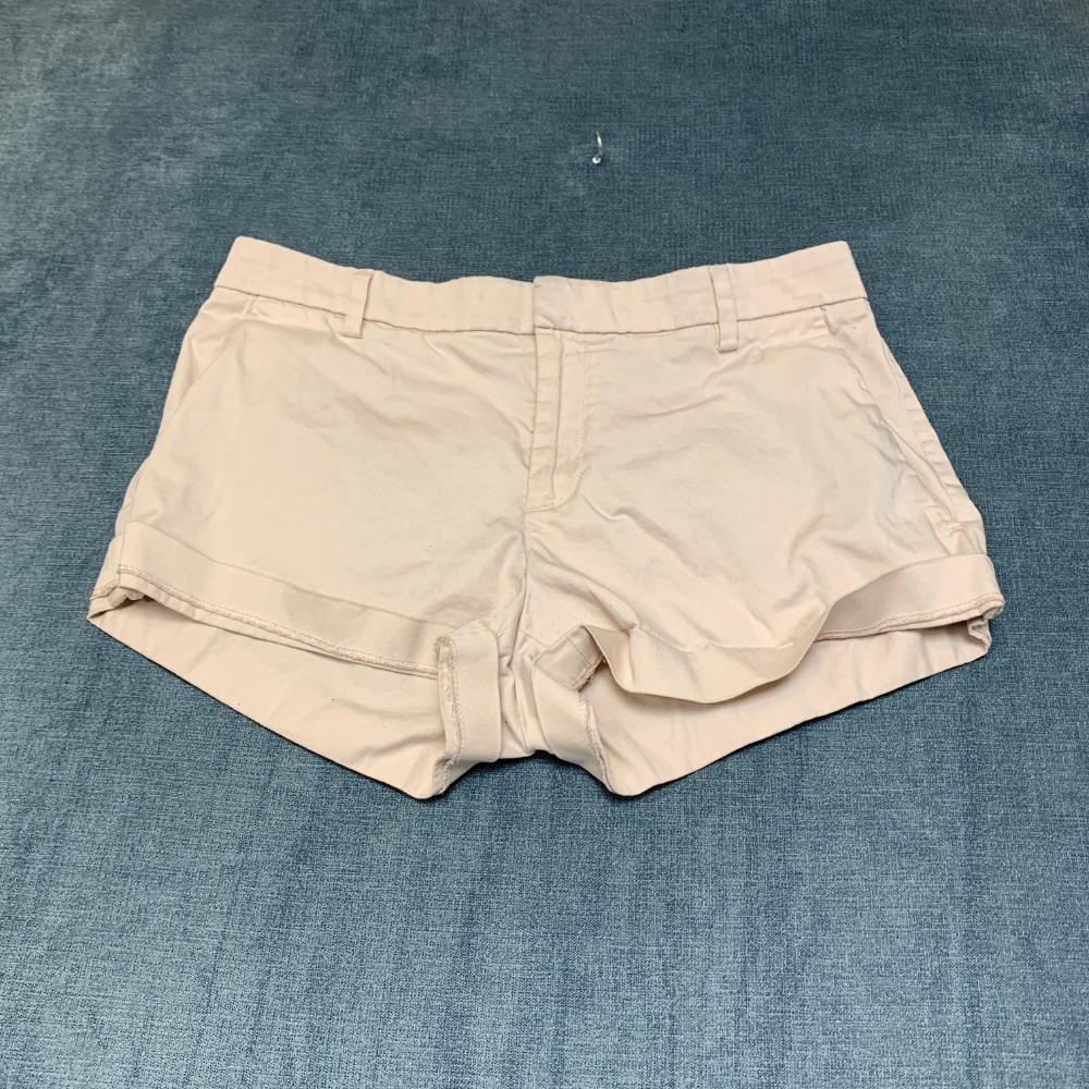 Banana Republic The Avalon Chino Shorts Womens 4 Beige Cotton Stretch Mid Rise